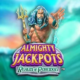 Almighty Jackpots – Realm of Poseidon logo by Novomatic at Rizz Casino
