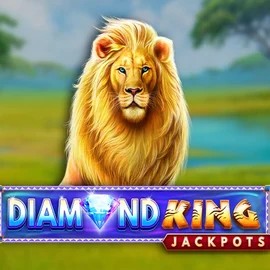 Diamond King Jackpots slot logo by SpinPlay Games at Rizz Casino